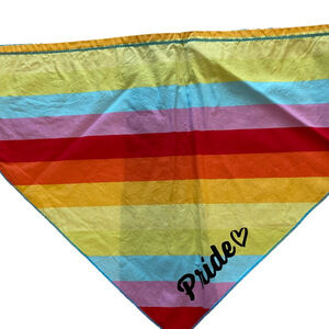Unbranded Dog Bandana One Size Blue Rainbow LOVE